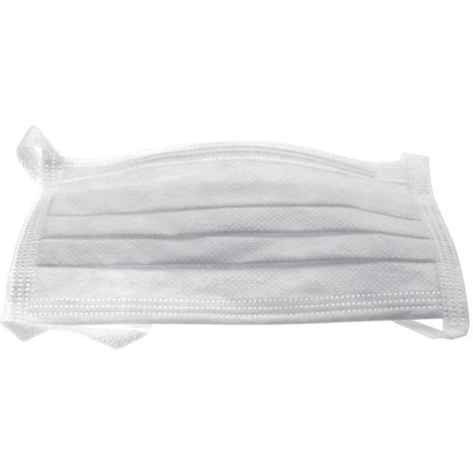 Einweg-Mundschutz, extra breit, zum Binden, weiß, Vlies, 21cm, 50/VE