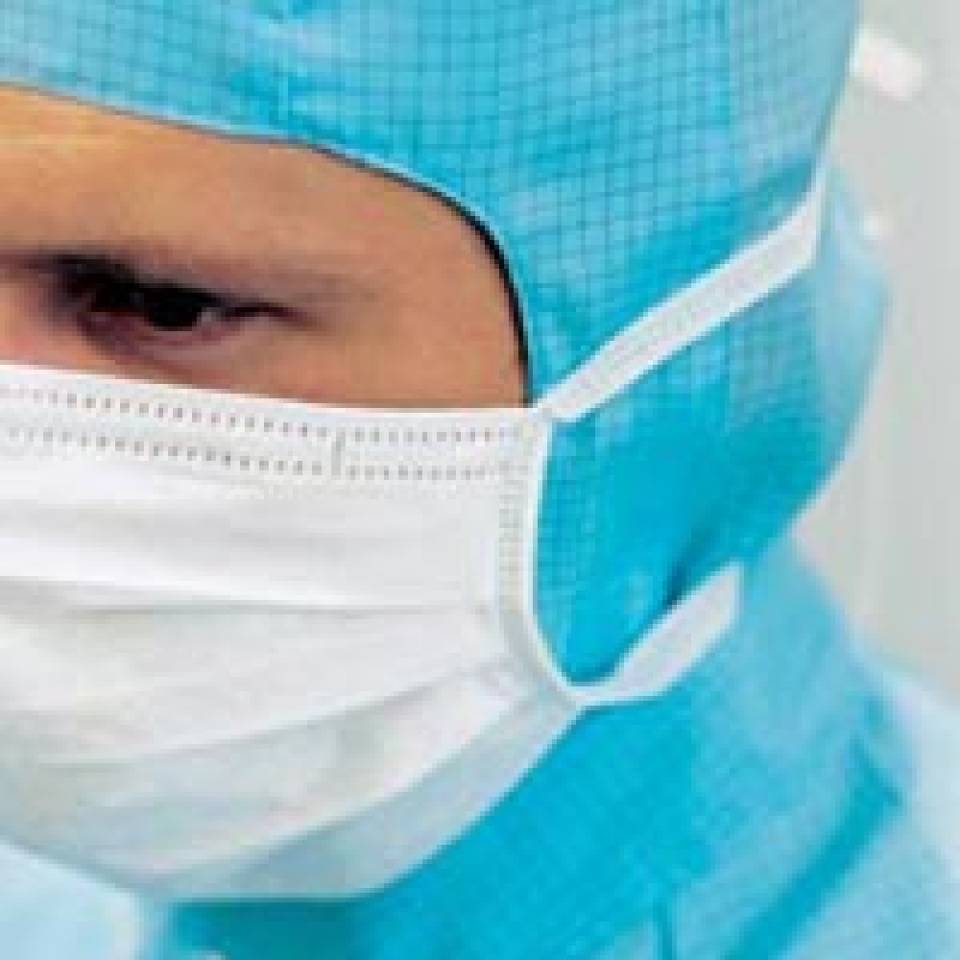 Einweg-Mundschutz, extra breit, zum Binden, weiß, Vlies, 21cm, 50/VE