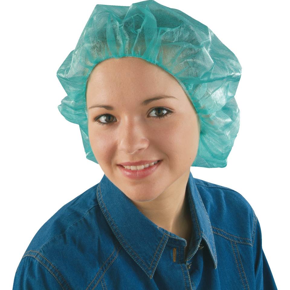 Einweghaube mit Gummizug, grün, Polypropylen, 58cm, 100/VE