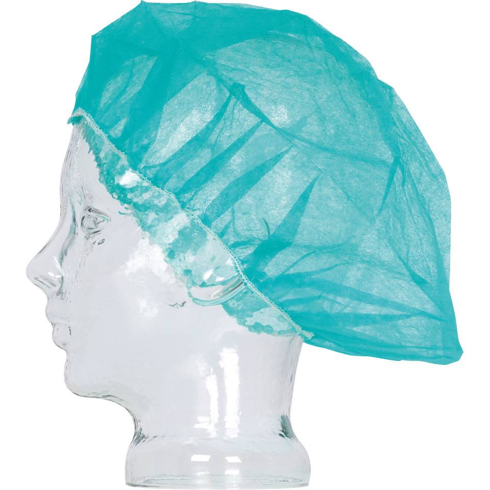 Einweghaube mit Gummizug, grün, Polypropylen, 58cm, 100/VE