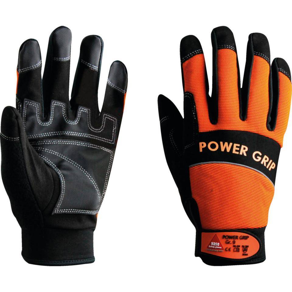 Schutzhandschuh POWER GRIP, Kategorie II, orange/schwarz, Neopren, 245mm, Größe 9