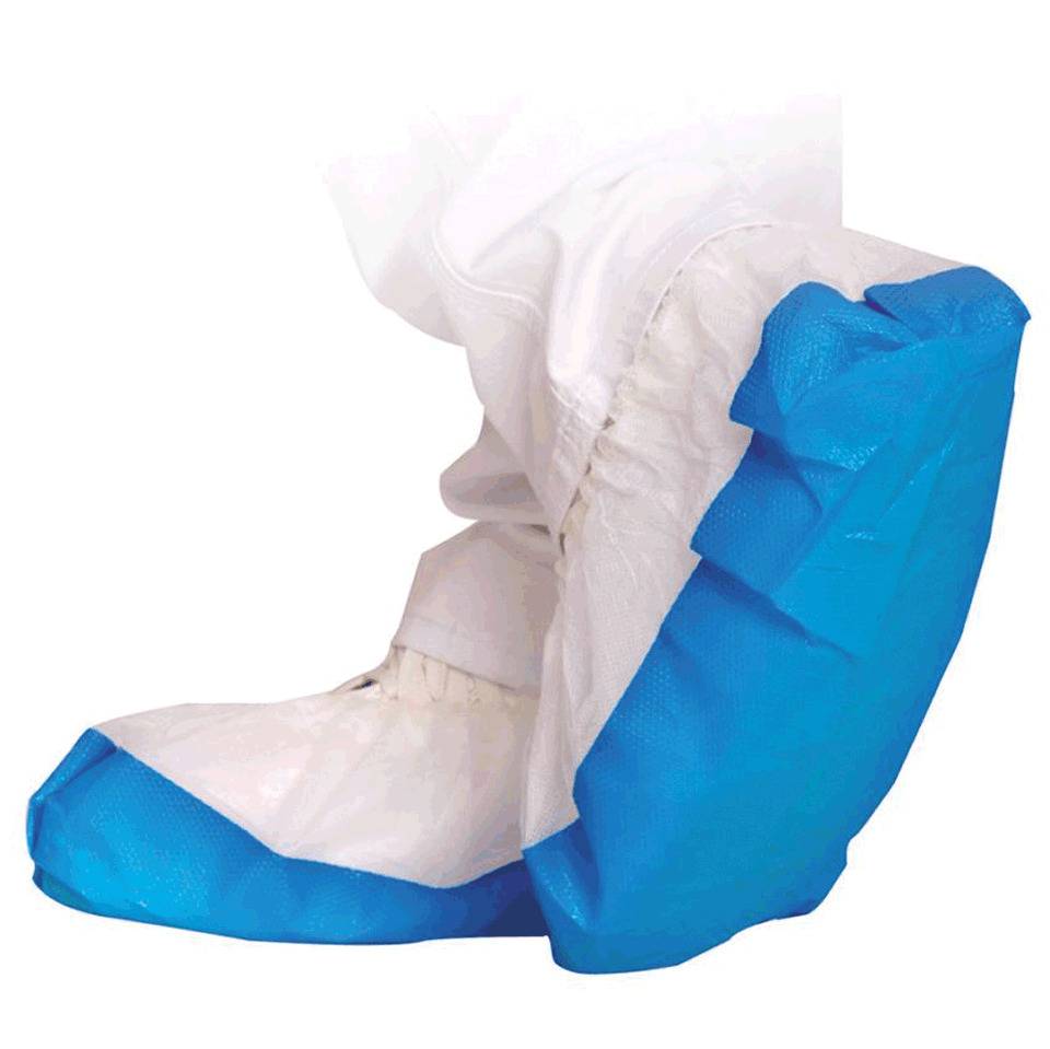 Einweg-Besucherschuh, mit Gummizug, weiß/blau, Polypropylen, 200/VE