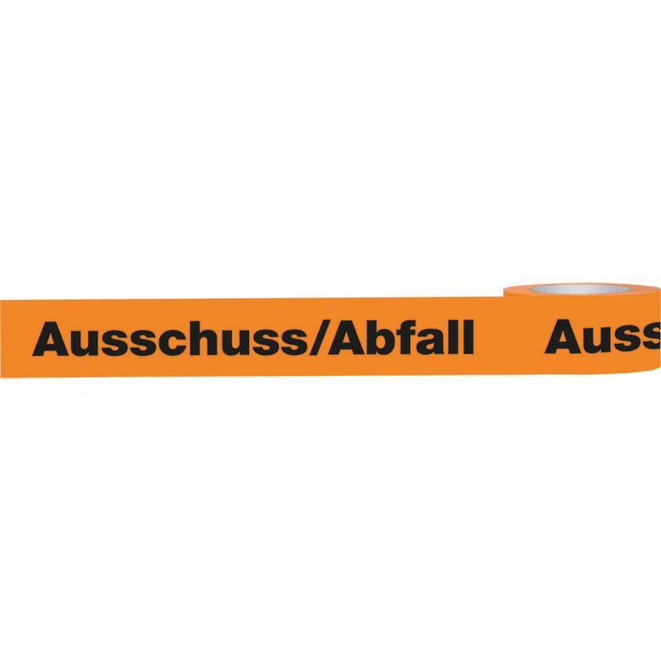 Klebeband Ausschuss/Abfall, orange/schwarz, Polypropylen, selbstklebend, 50mm, 66m/Rolle