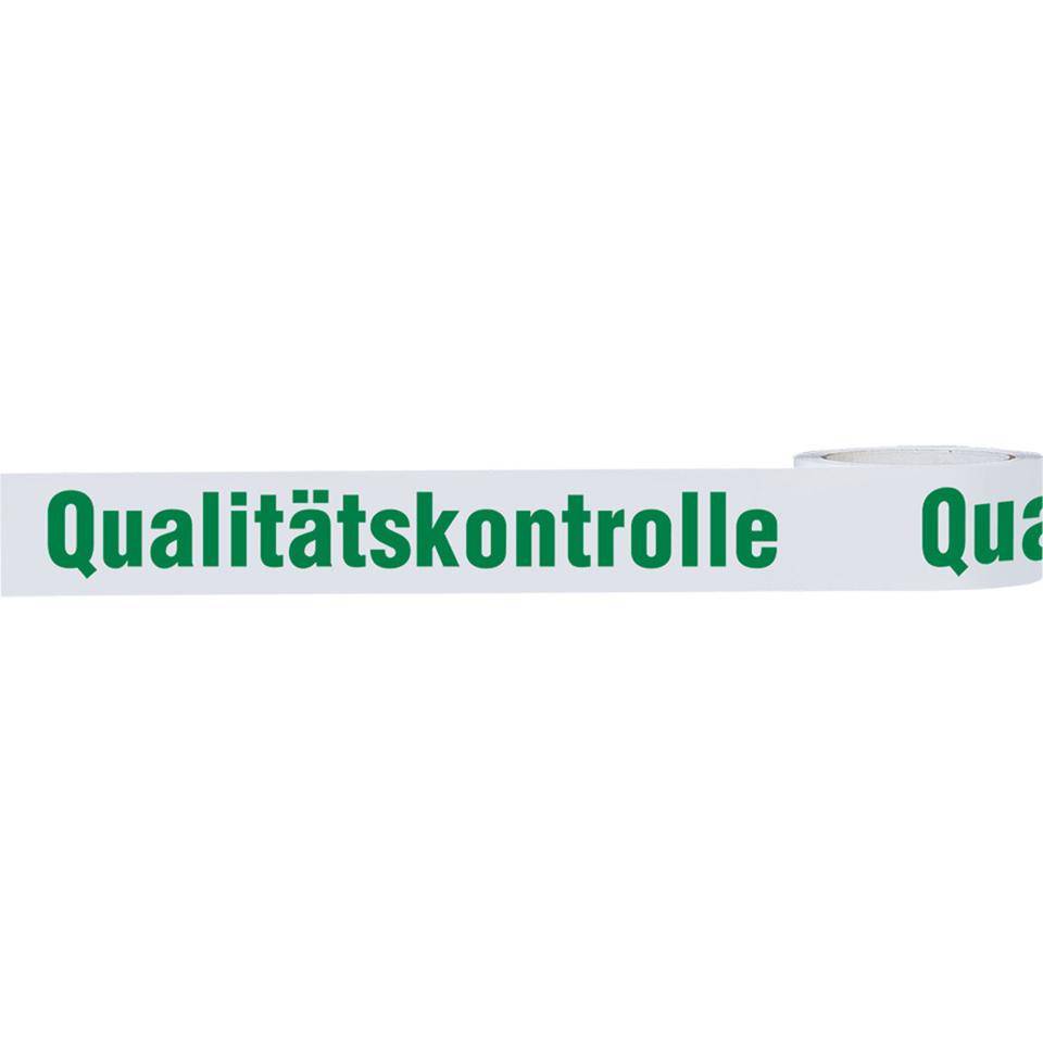 Klebeband Qualitätskontrolle, weiß/grün, Polypropylen, selbstklebend, 50mm, 66m/Rolle