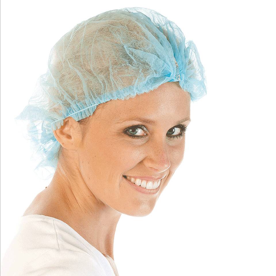 Einweghaube,Kat.I,mit detektablen Materialstreifen,blau,PP-Vlies,Ø 50cm,1000/VE