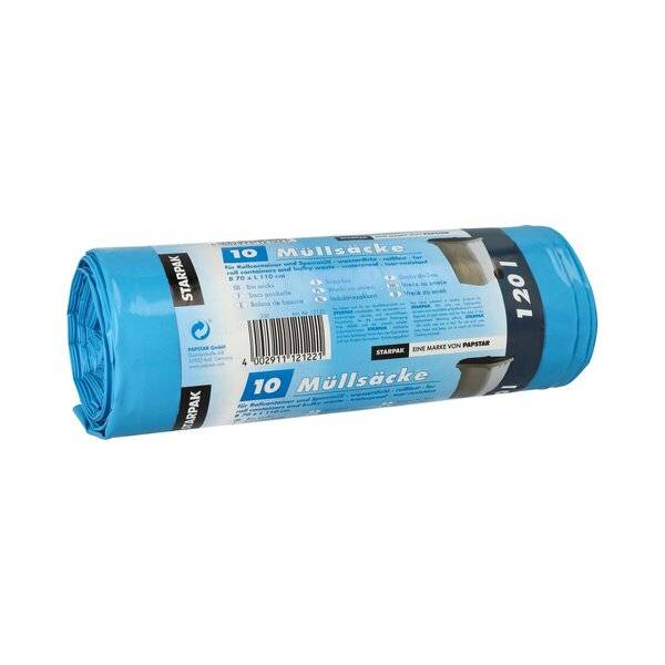 Müllsäcke - 120 L LDPE blau 10 Stück.