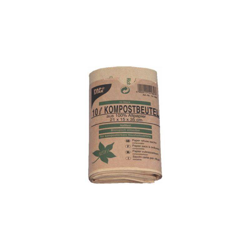 PAPSTAR Kompostbeutel, 10 Liter, braun, 10er