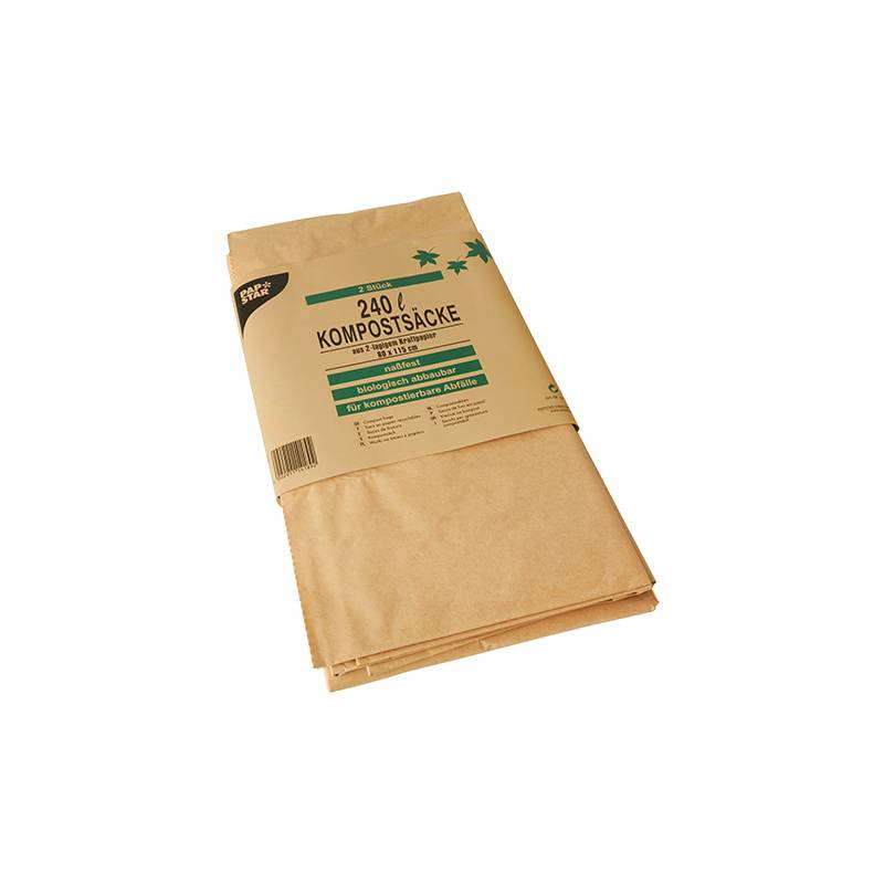 PAPSTAR Kompostsäcke, braun, 240 Liter, 2er