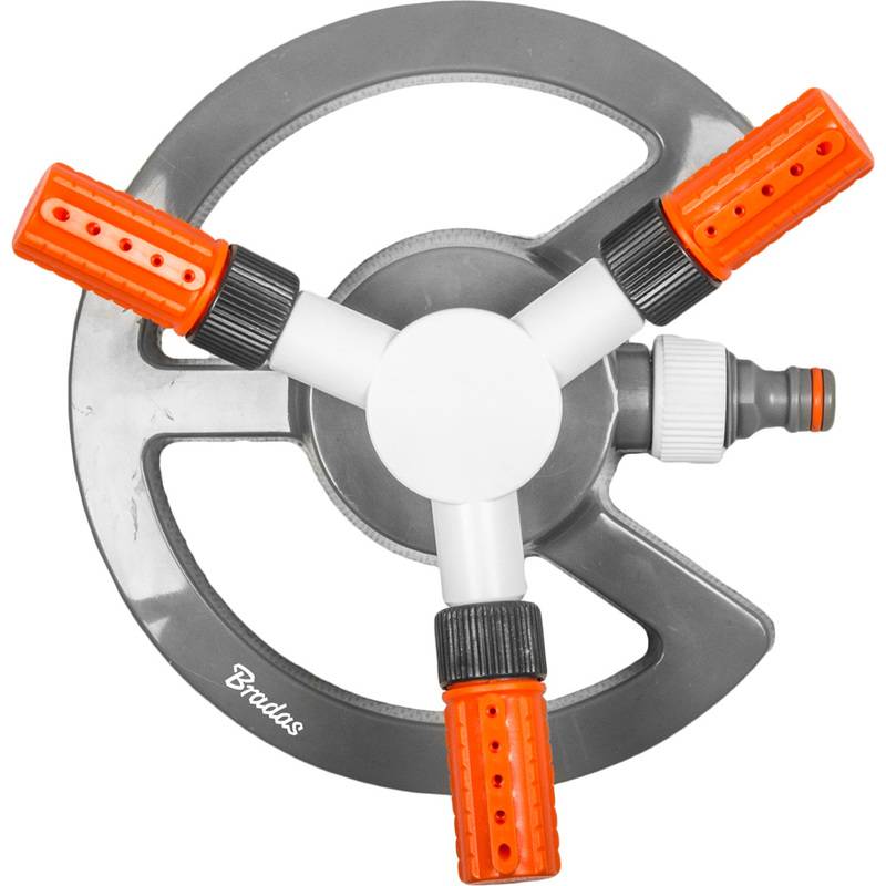 Bradas 3-Arm-Rasensprenger WHITE LINE, grau/weiß/orange