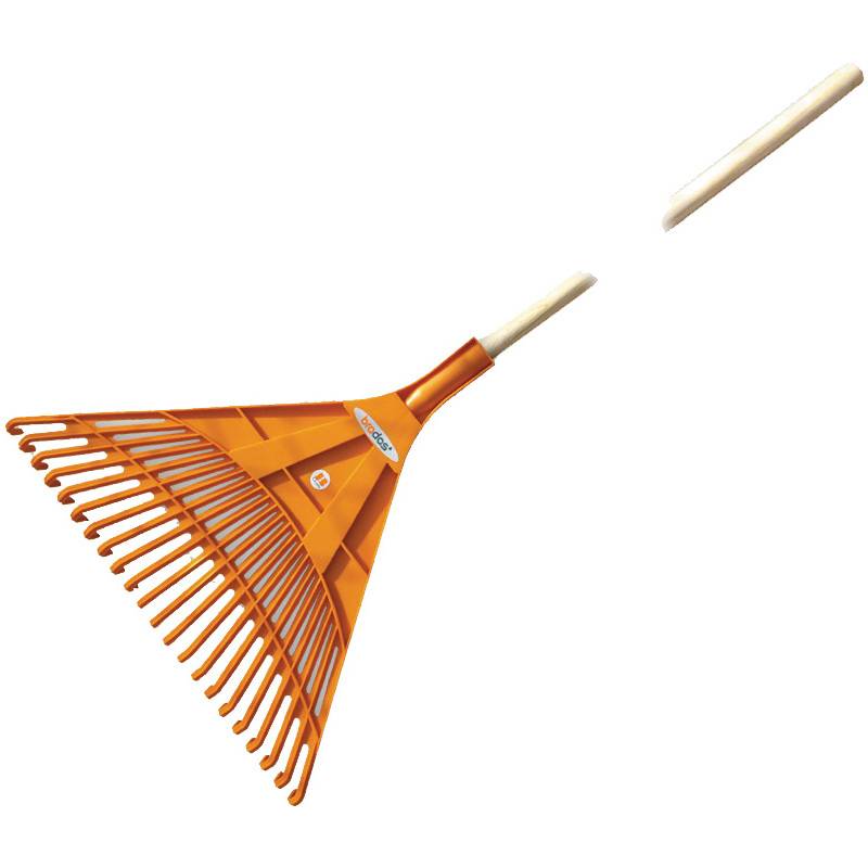 Bradas Fächerrechen Quick Fit mit Holzstiel, 22 Zinken