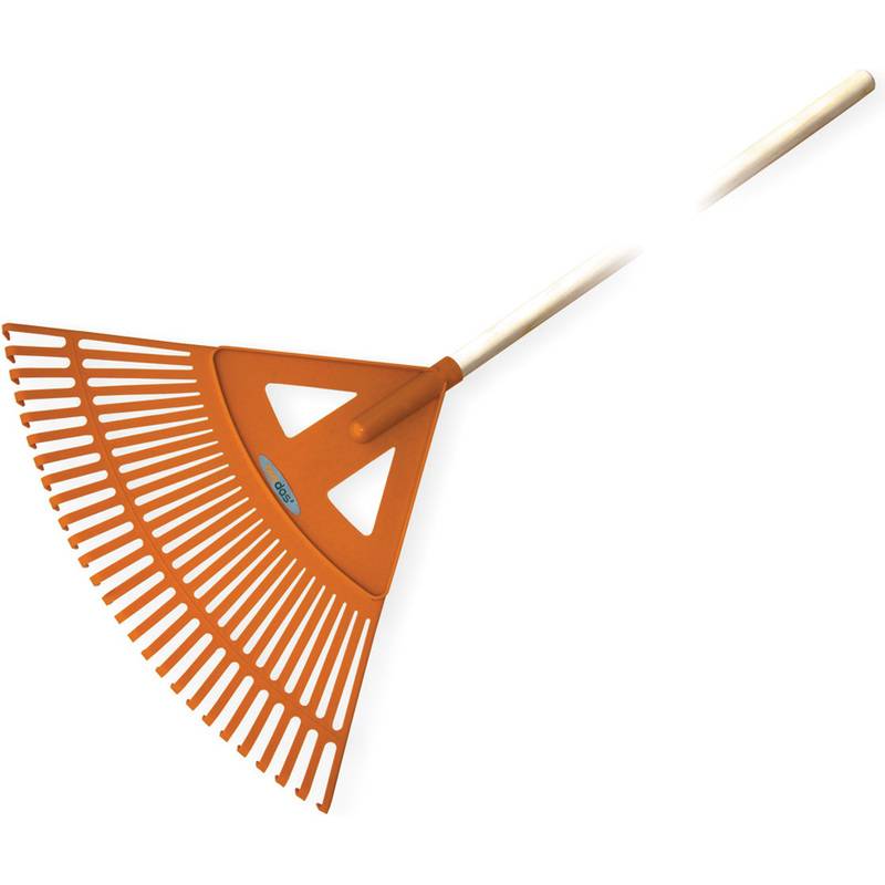 Bradas Fächerrechen Quick Fit mit Holzstiel, 27 Zinken