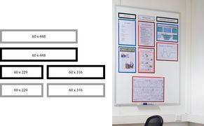 FRANKEN Magnet-Tasche für Überschriften, A3 / A4, grau aus Hartfolie, matt, dokumentenecht, Stärke 0,32 mm,