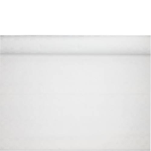 Leeres weißes Blatt Papier mit einem schwachen horizontalen Falz oder Schatten in der Nähe der oberen Kante.