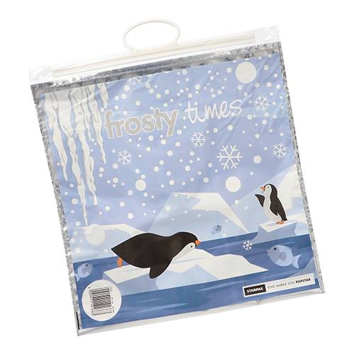 Tiefkühltragetaschen, LDPE 12 l 47 cm x 43 cm "Frosty Times". Material: LDPE-Folie. Farbe: blau