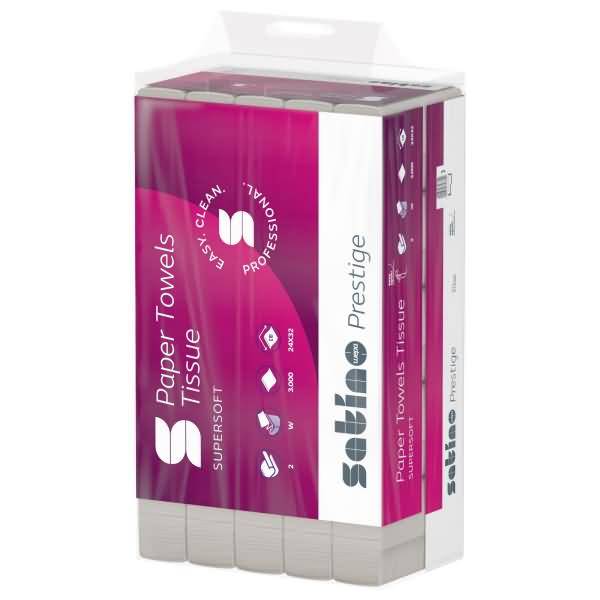 Papierhandtuch 274980 24x32cm 2-lagig W-Falz hochweiß 3.000 Blatt
