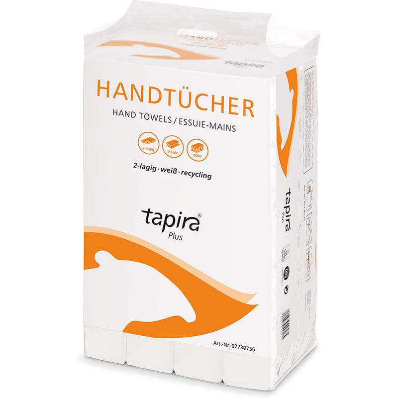 Tapira Handtuchpapier Plus, 245 x 210 mm, V-Falz, weiß