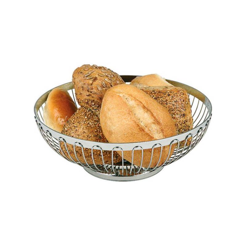 Ein Metallkorb enthält eine Auswahl an Brötchen, darunter Körner- und Laugenbrötchen, was auf eine Auswahl für eine Mahlzeit oder ein Treffen hindeutet.