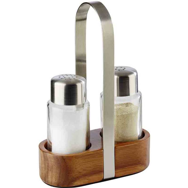 APS Salz- und Pfeffer-Menage WOOD, Akazienholz/Edelstahl