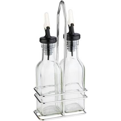 APS Essig- und Öl-Menage, Glas/Edelstahl, 0,12 Liter