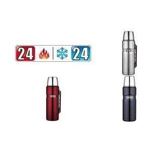 THERMOS Isolierflasche STAINLESS KING, 1,2 Liter, dunkelblau doppelwandiger Edelstahl mit Vakuumisolierung,