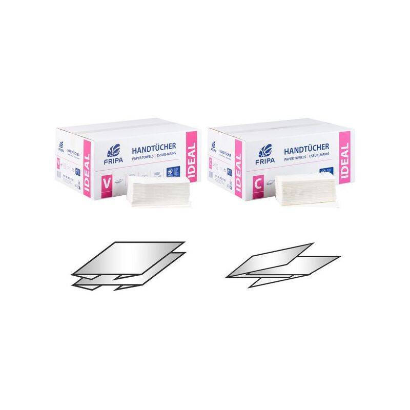 Fripa Handtuchpapier IDEAL, 250 x 500 mm, C-Falz, hochweiß