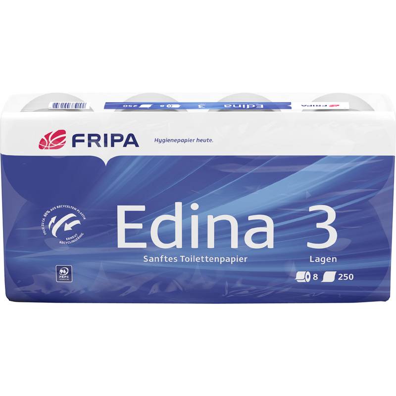 Fripa Toilettenpapier Edina, 3-lagig, hochweiß