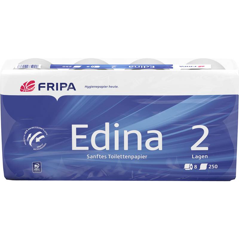 Fripa Toilettenpapier Edina, 2-lagig, hochweiß