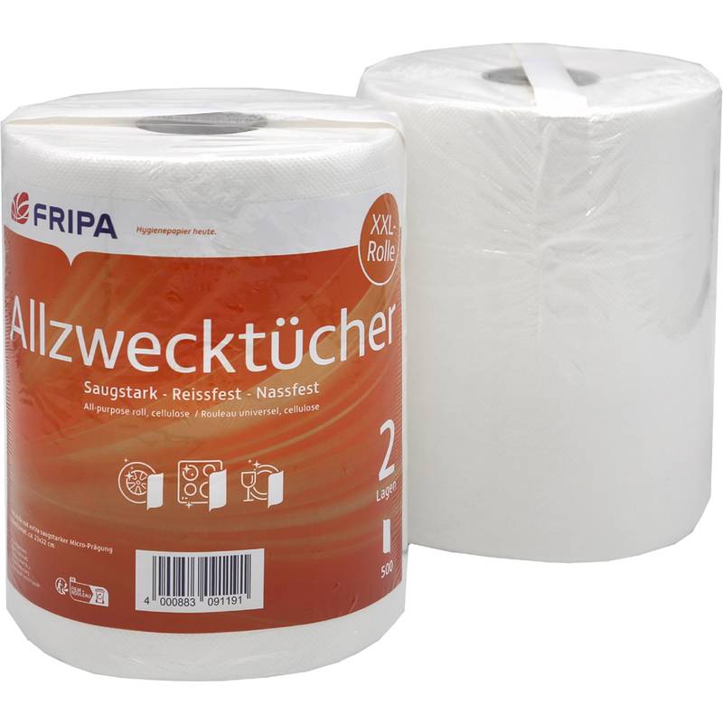 Fripa Tissue Allzweck-Reinigungstücher, weiß, auf Rolle