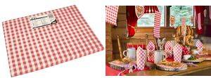PAPSTAR Tischset ''Vichy Karo'' (B)400 x (T)300 mm aus Papier, 60 g/qm, rot / weiß kariert