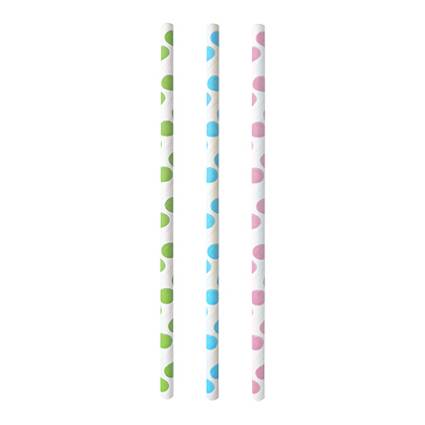 PAPSTAR Papier-Trinkhalm "Dots", 200 mm, farbig sortiert