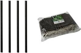 PAPSTAR Papier-Trinkhalm ''pure'', 250 mm, schwarz aus Papier, Länge: 250 mm, Durchmesser: 8 mm, nachhaltig