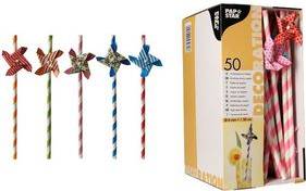 PAPSTAR Papier-Trinkhalme ''Windmill'', 200 mm, farbig aus Papier, Länge: 200 mm, Durchmesser: 6 mm, nachhaltig