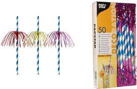 PAPSTAR Papier-Trinkhalm ''Fireworks'', 200 mm, blau/weiß aus Papier, Länge: 200 mm, Durchmesser: 6 mm, nachhaltig