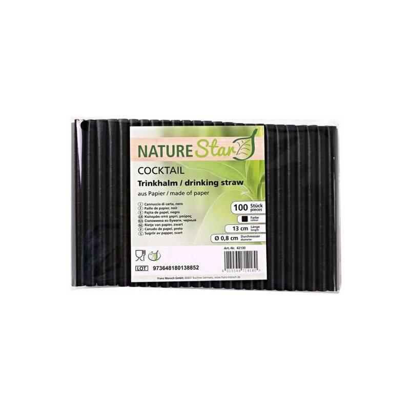 NATURE Star Papier-Trinkhalm "Cocktail", 130 mm, schwarz