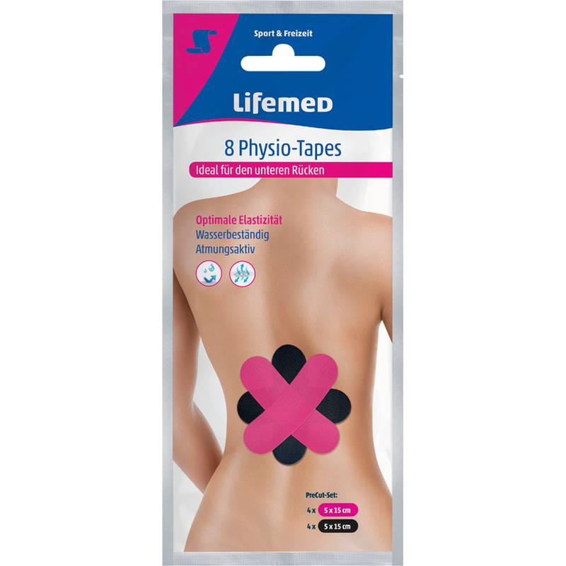 Lifemed Physio-Tape "Unterer Rücken", farbig sortiert