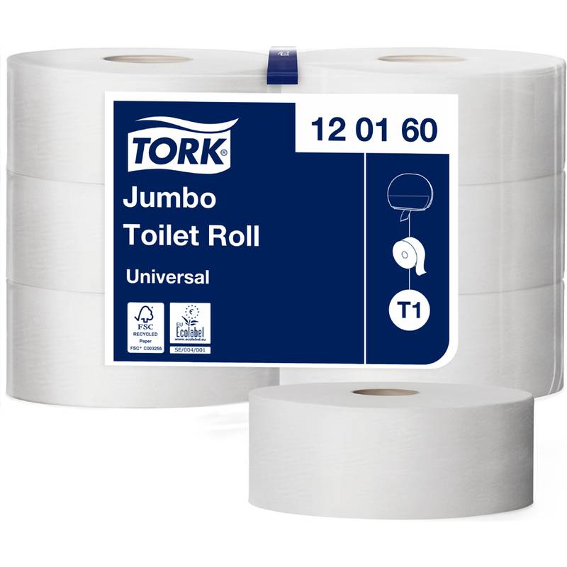 TORK Großrollen-Toilettenpapier Jumbo, 1-lagig, weiß, 480 m