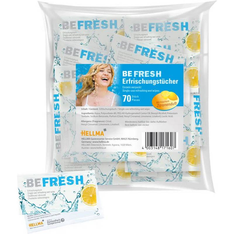 HELLMA Erfrischungstuch "befresh", im Polybeutel