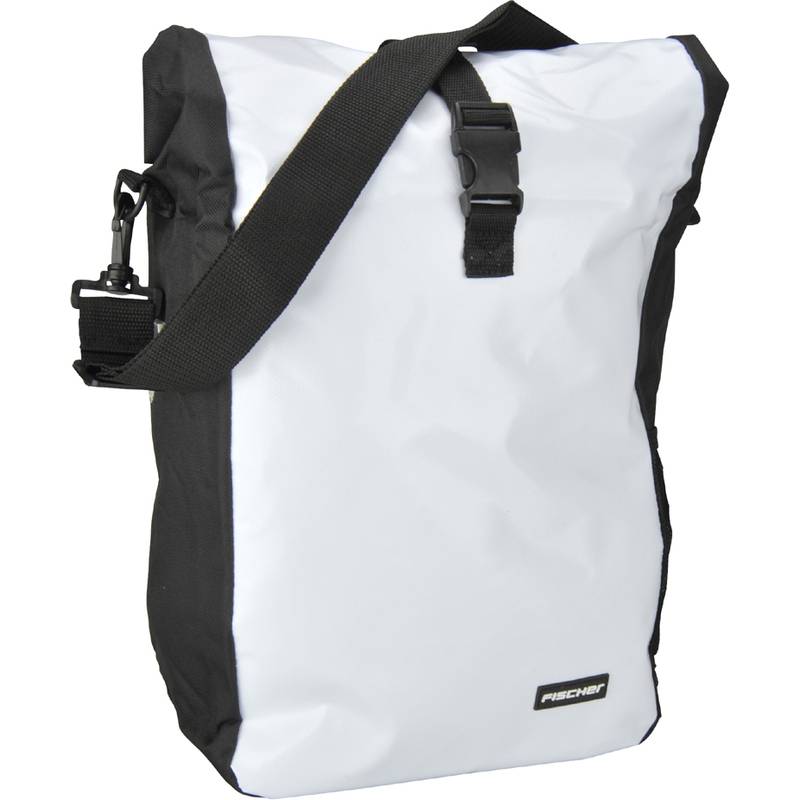 FISCHER Fahrrad-Gepäckträgertasche Kurier, weiß/schwarz