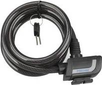 FISCHER Kabel-Fahrradschloss, Länge: 1.200 mm, schwarz Spiralschloss mit Kunststoffummantelung, Durchmesser: 10 mm,