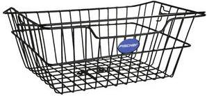 FISCHER Fahrrad-Gepäckträgerkorb, schwarz grobmaschier Draht, werkzeuglose Klemmbefestigung