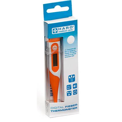 HARO Fieberthermometer, flexible Spitze, weiß/orange
