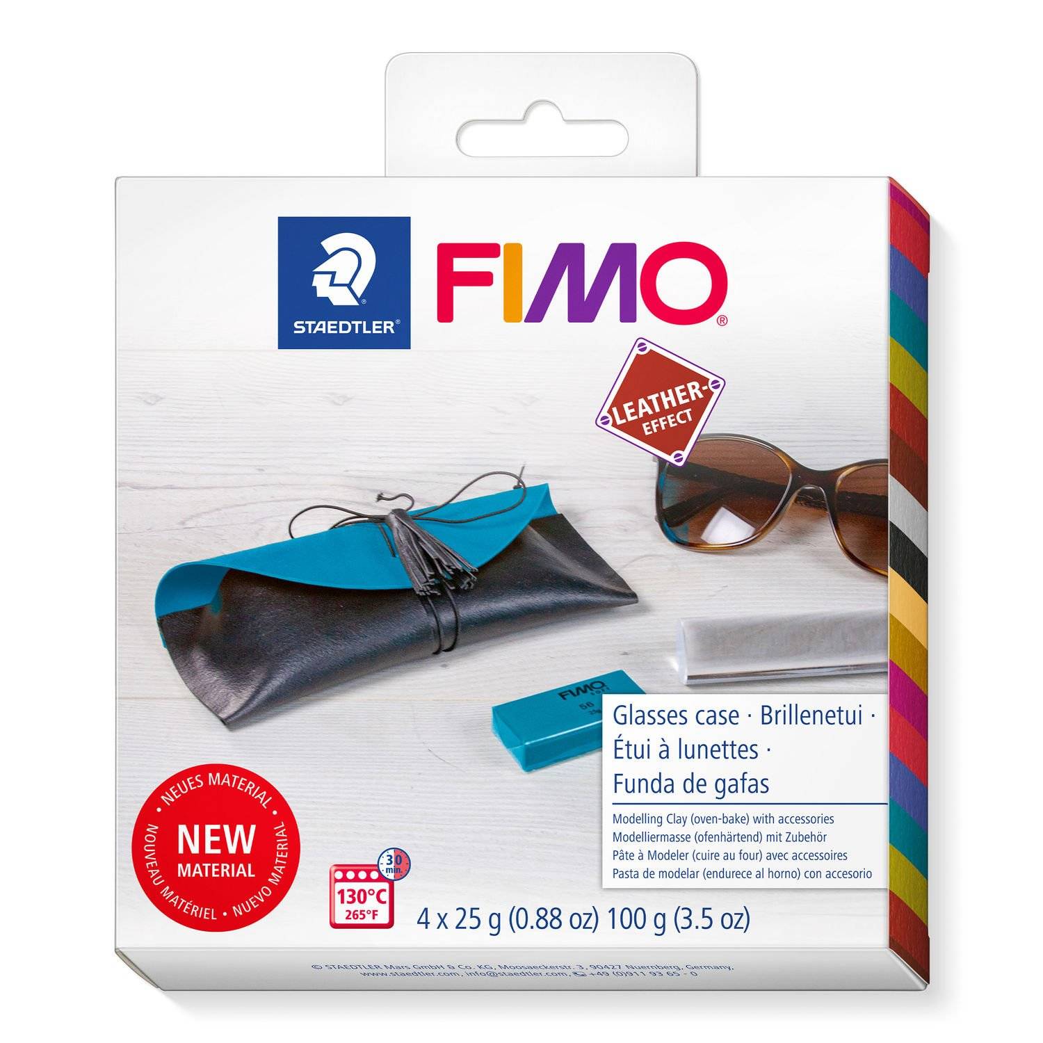 Staedtler leather-effect 8015, Knetmasse, Schwarz, Türkis, Erwachsene, 4 Stück(e), 2 Farben, 130 °C