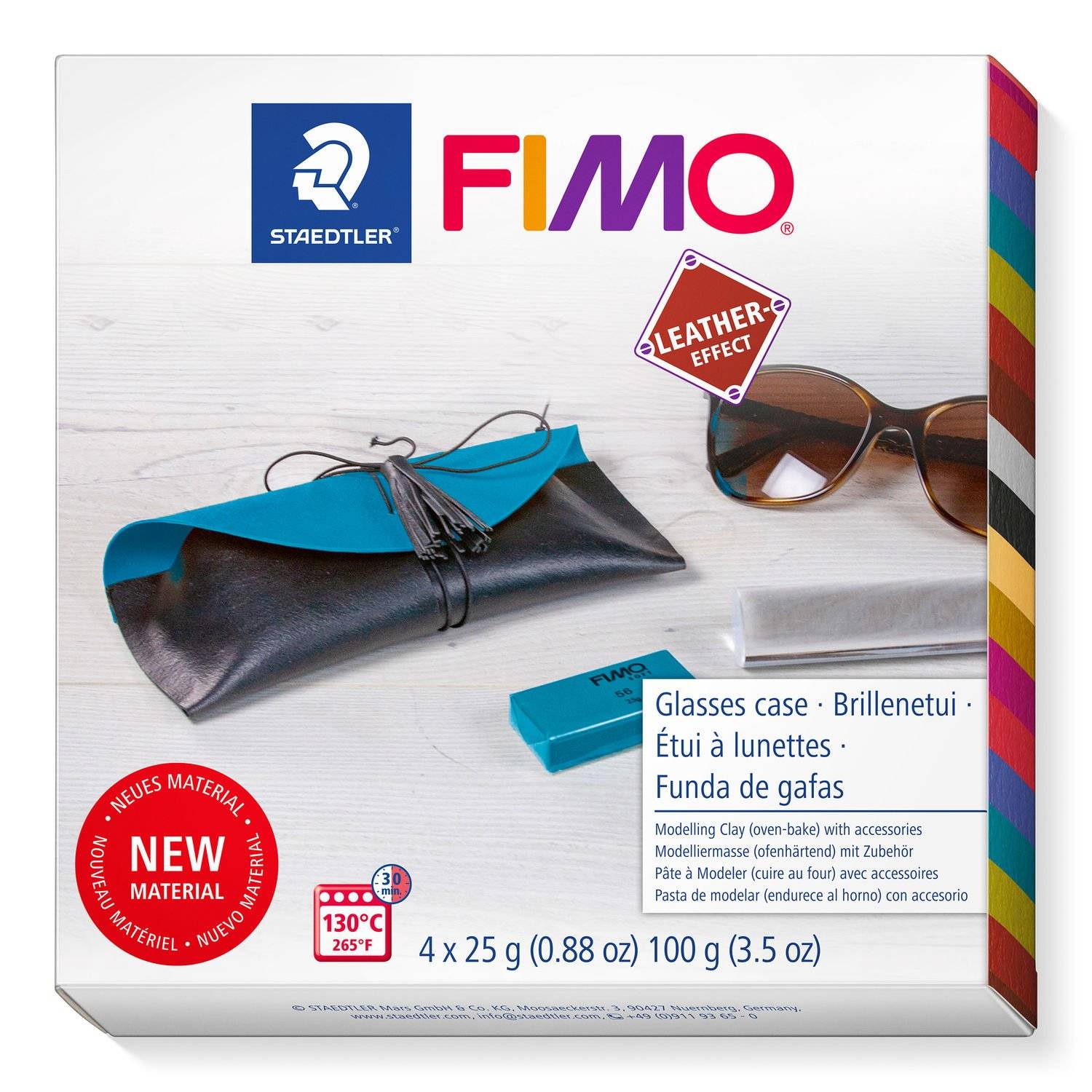 Staedtler leather-effect 8015, Knetmasse, Schwarz, Türkis, Erwachsene, 4 Stück(e), 2 Farben, 130 °C