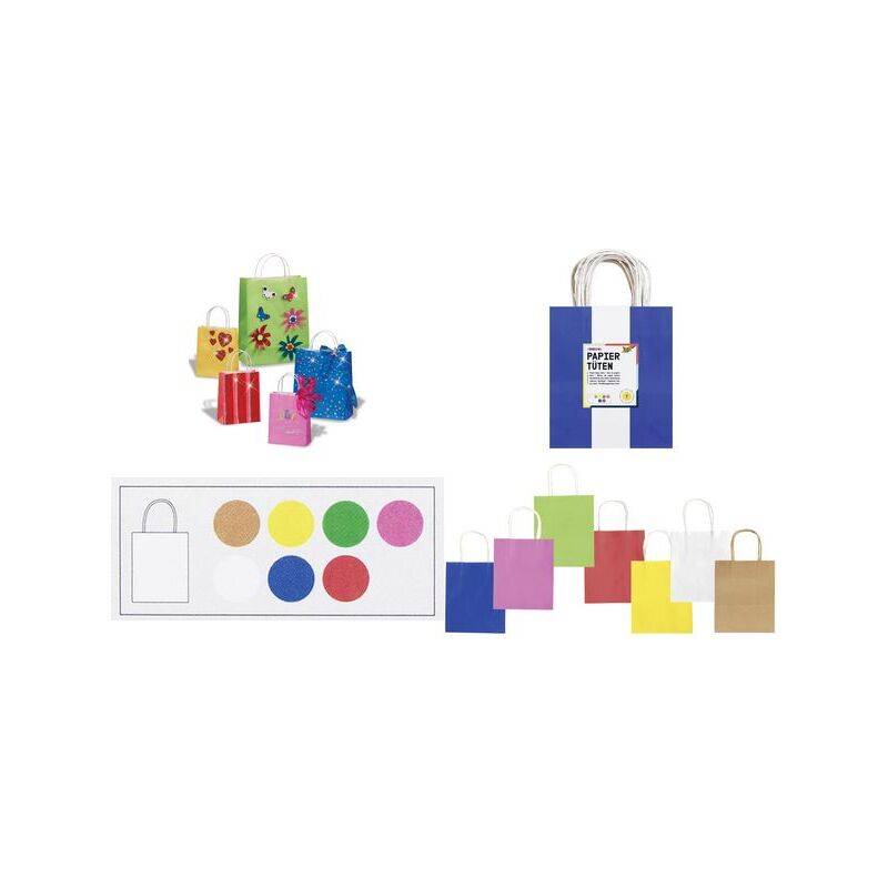 folia Papiertüten, Kraftpapier, 120 x 55 x 150 mm, sortiert