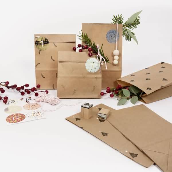 Adventskalender 'Papiertüten natur' braun