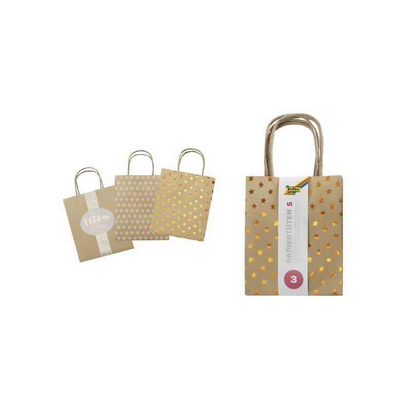 folia Papiertüten "Weihnachten", Kraftpapier, klein