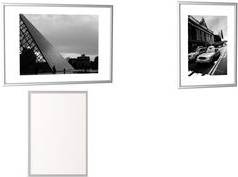 PAPERFLOW Alu-Bilderrahmen (B)300 x (H)400 mm, silber Rahmen aus Aluminium, Rückseite aus Hartfaserplatten,