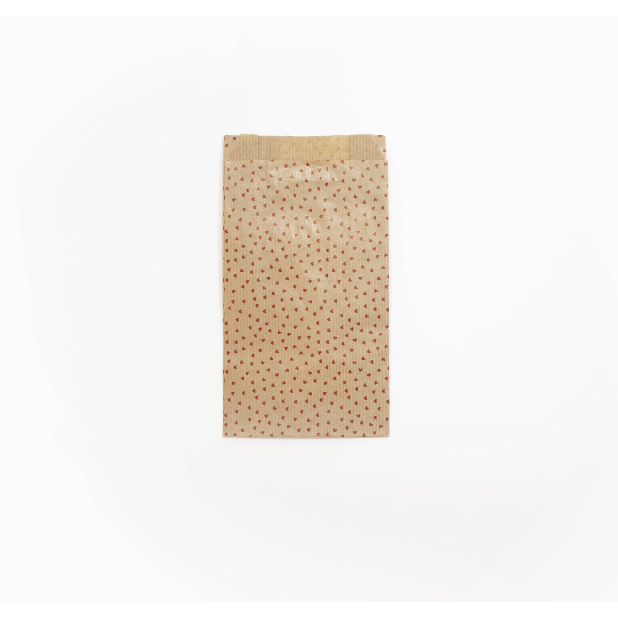 Clairefontaine Pkg 50 Geschenktüten Kraft, 11x21+5cm, Herzen Kartonbraun 394106C