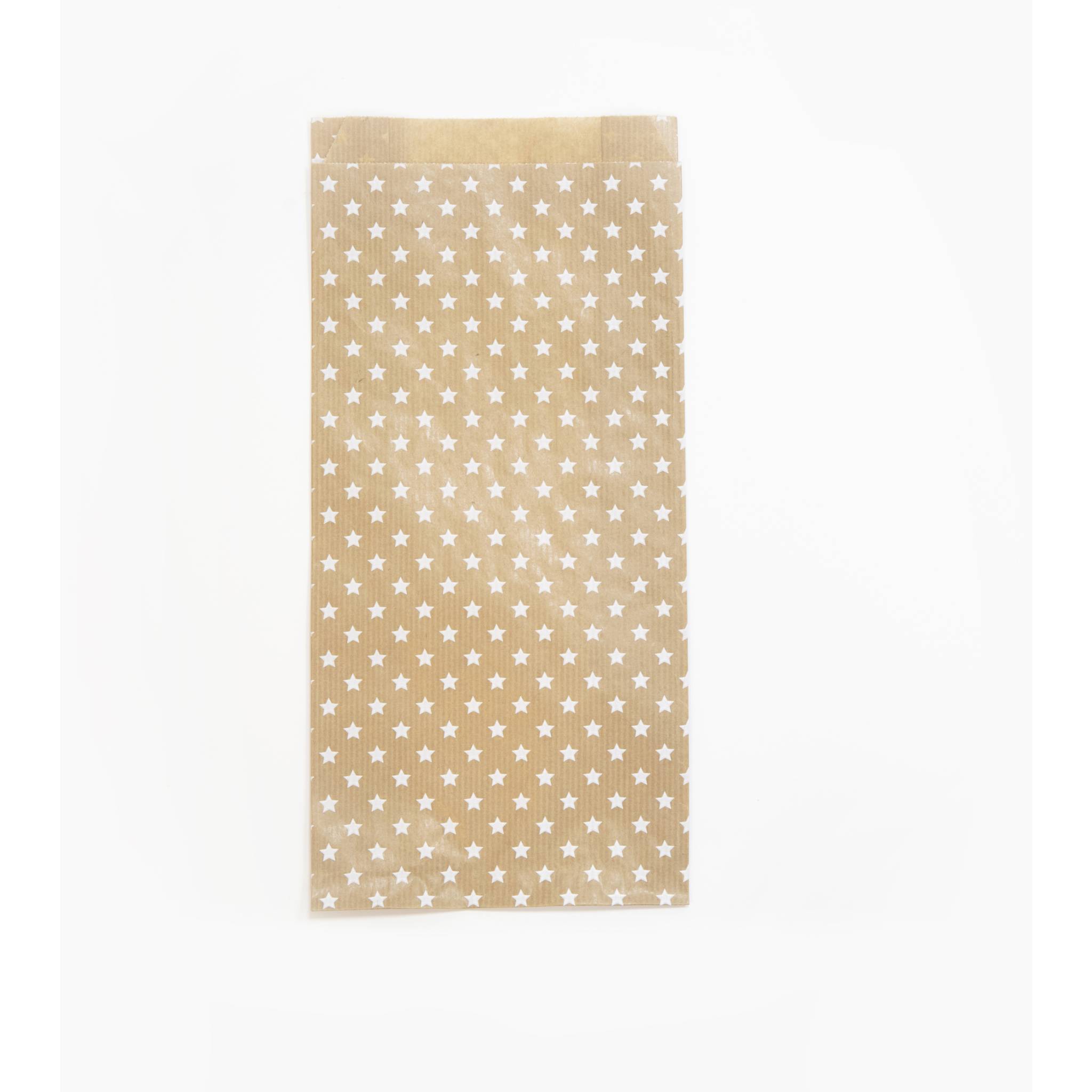 Clairefontaine Pkg 50 Geschenktüten Kraft, 15x31+6cm, Sterne Kartonbraun 394107C