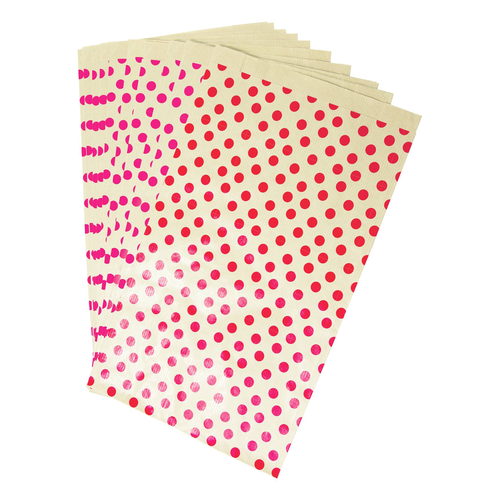 Clairefontaine Pkg 50 Geschenktüten Kraft, 21x37+7cm, Punkte Kartonbraun 394108C